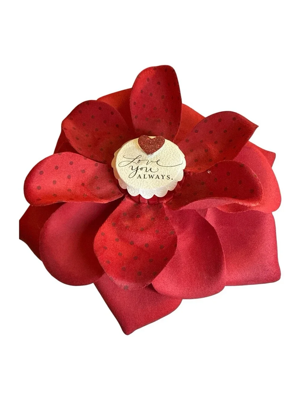 Hallmark Blooming Expressions Open Close Red Rose Vase LOVE YOU ALWAYS  8